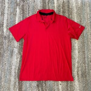 Nike Golf Men’s XL Dri Fit Men's Red Patterned Polo Performance Shirt
